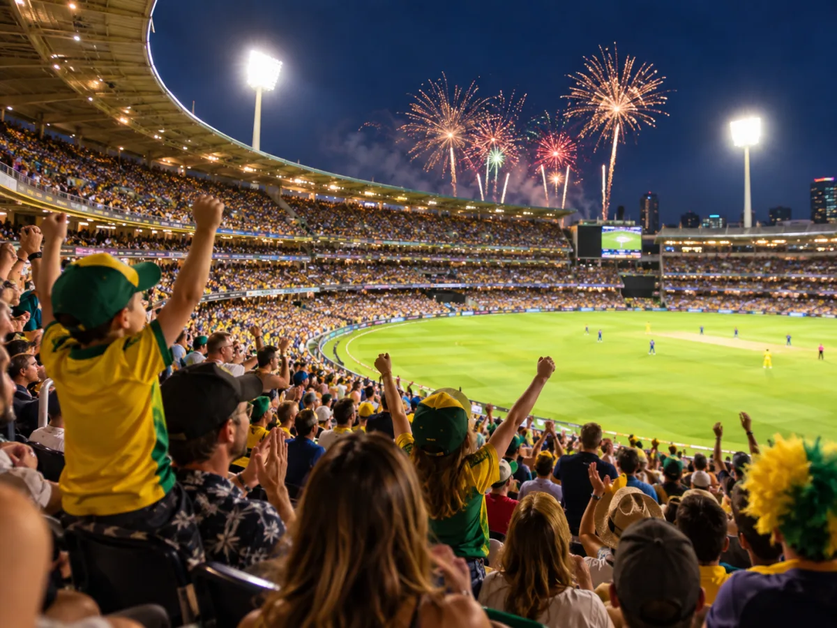 Cricket fans enjoying a Big Bash League summer night